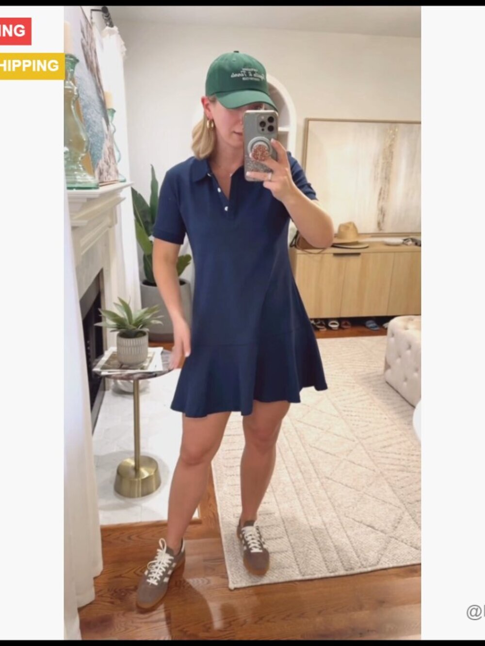 Cotton Blend Polo Dress with Ruffle Hem for Active Summer Wear - Picture 7 of 7